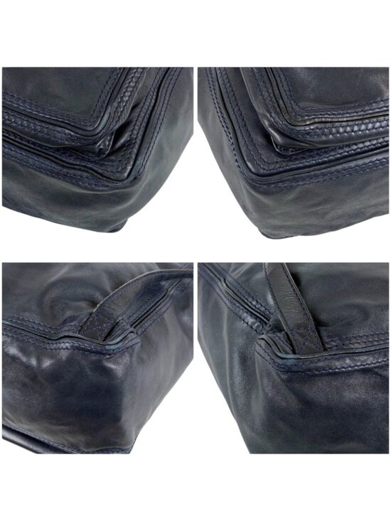 Bottega Veneta Drawstring Backpack Intrecciato Leather Navy main image 4